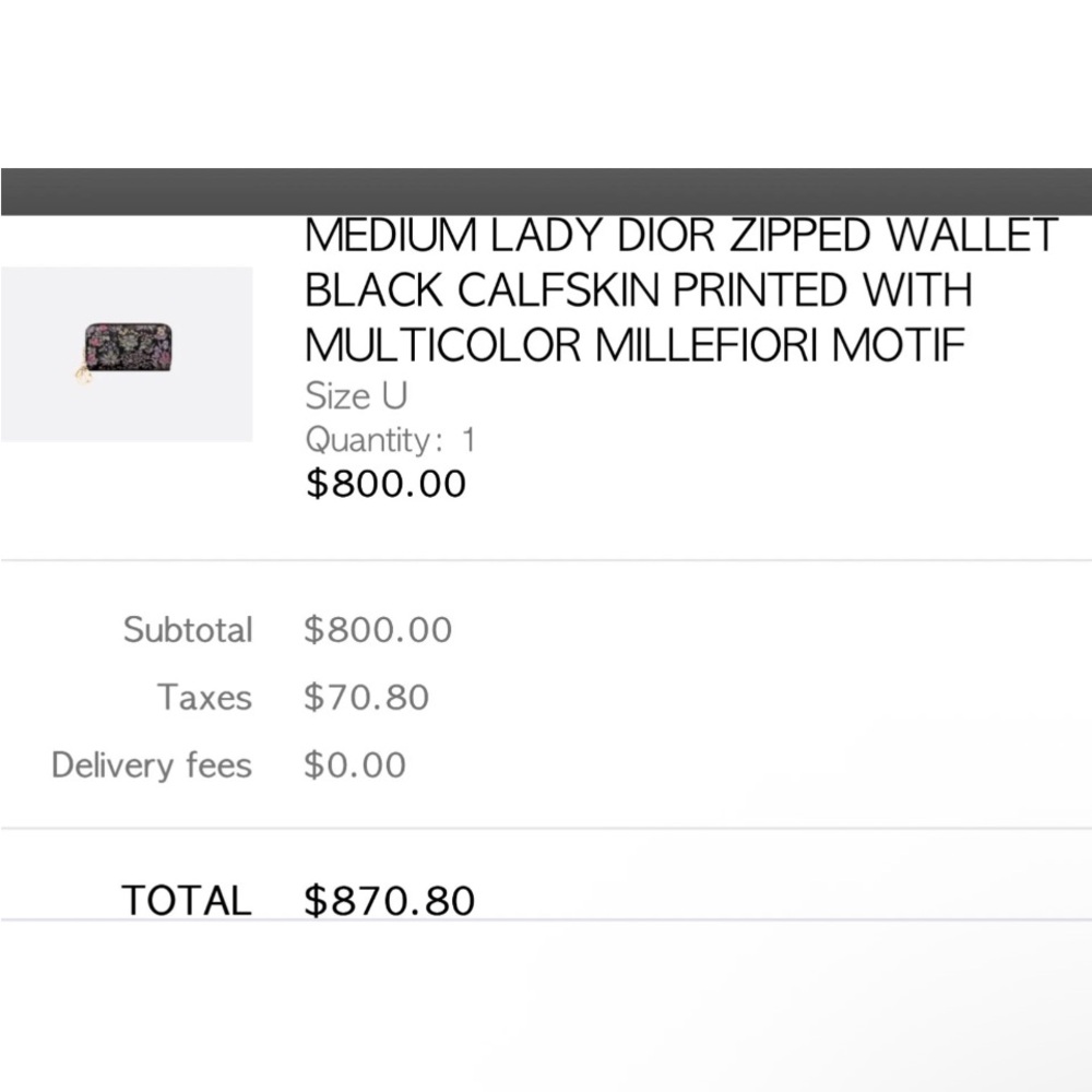 CHRISTIAN DIOR BLACK CALFSKIN PRINTED MULTICOLOR MILLEFIORI MOTIF WALLET - Picture 11 of 11